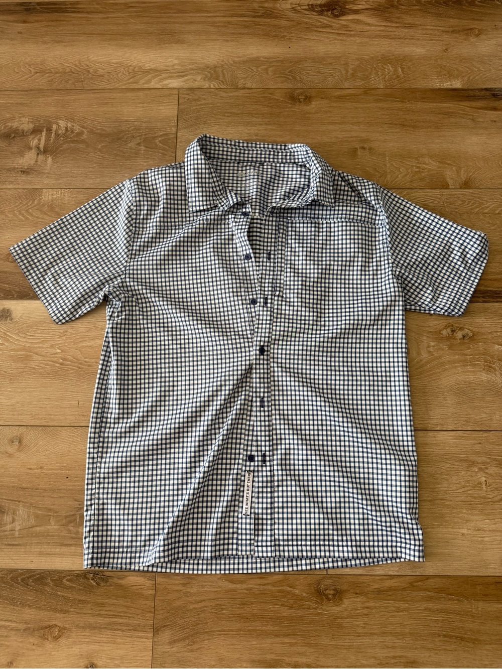 Costa Navy & White Checked Short-Sleeve Button-Down Shirt